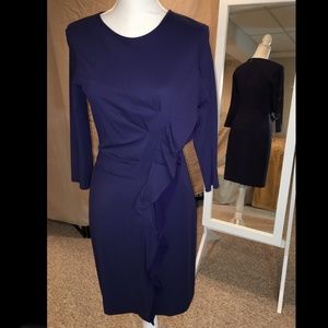 Max Mara navy long sleeve dress Sz 42